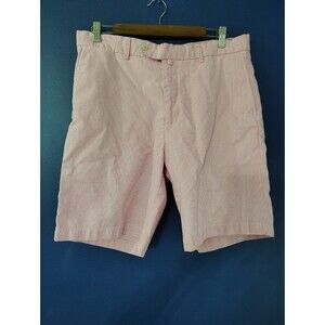 Peter Millar Mens Shorts Pink Seersucker Stripe Preppy Size 34